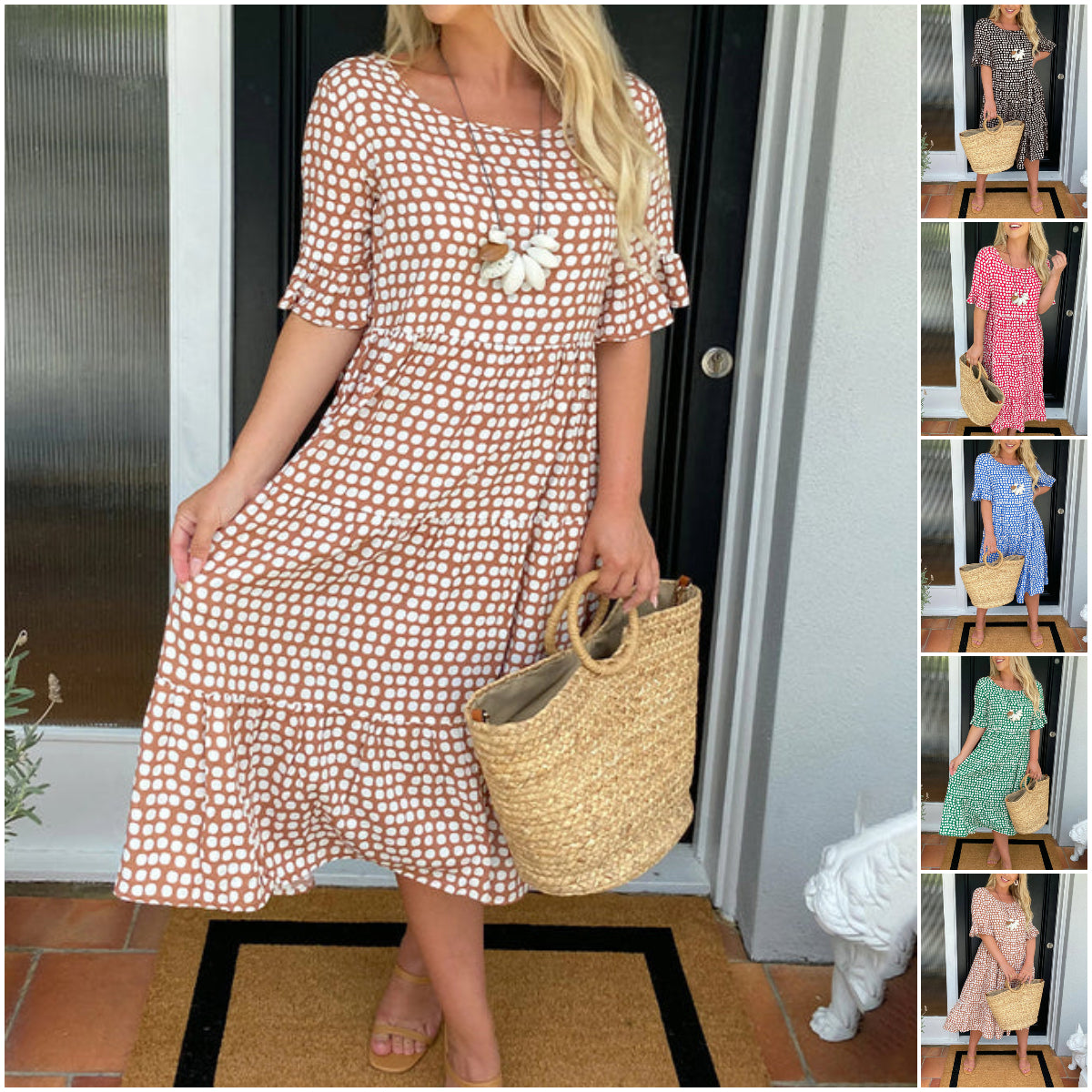 Juna | Retrotyylinen kevyt midi-mekko