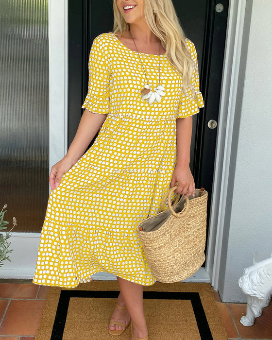 Juna | Retrotyylinen kevyt midi-mekko